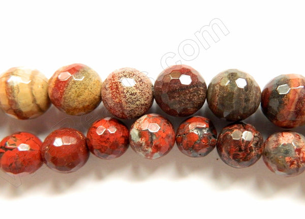 Poppy Jasper  -  Faceted Round  16"