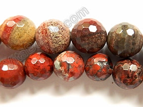 Poppy Jasper  -  Faceted Round  16"