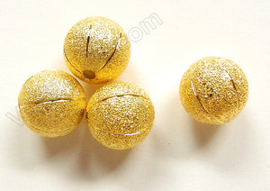 Gold Plated Copper Stardust Round Beads - Pumpkin Line