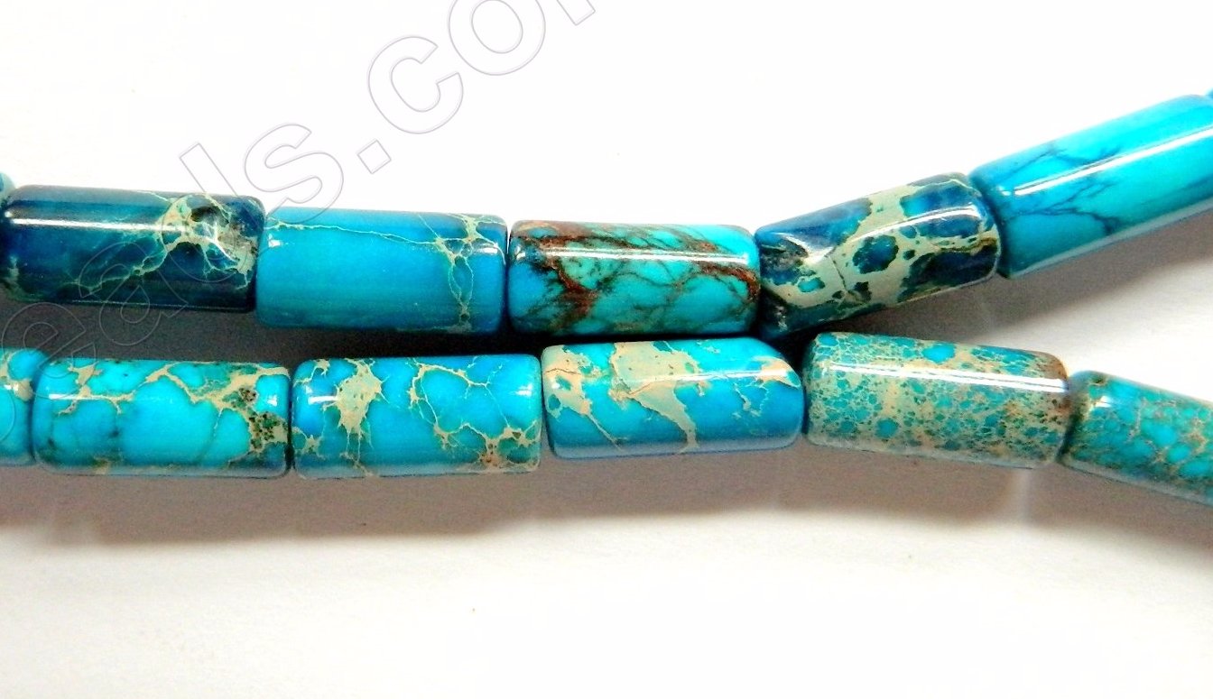 Blue Impression Jasper  -  Round Tubes  16"