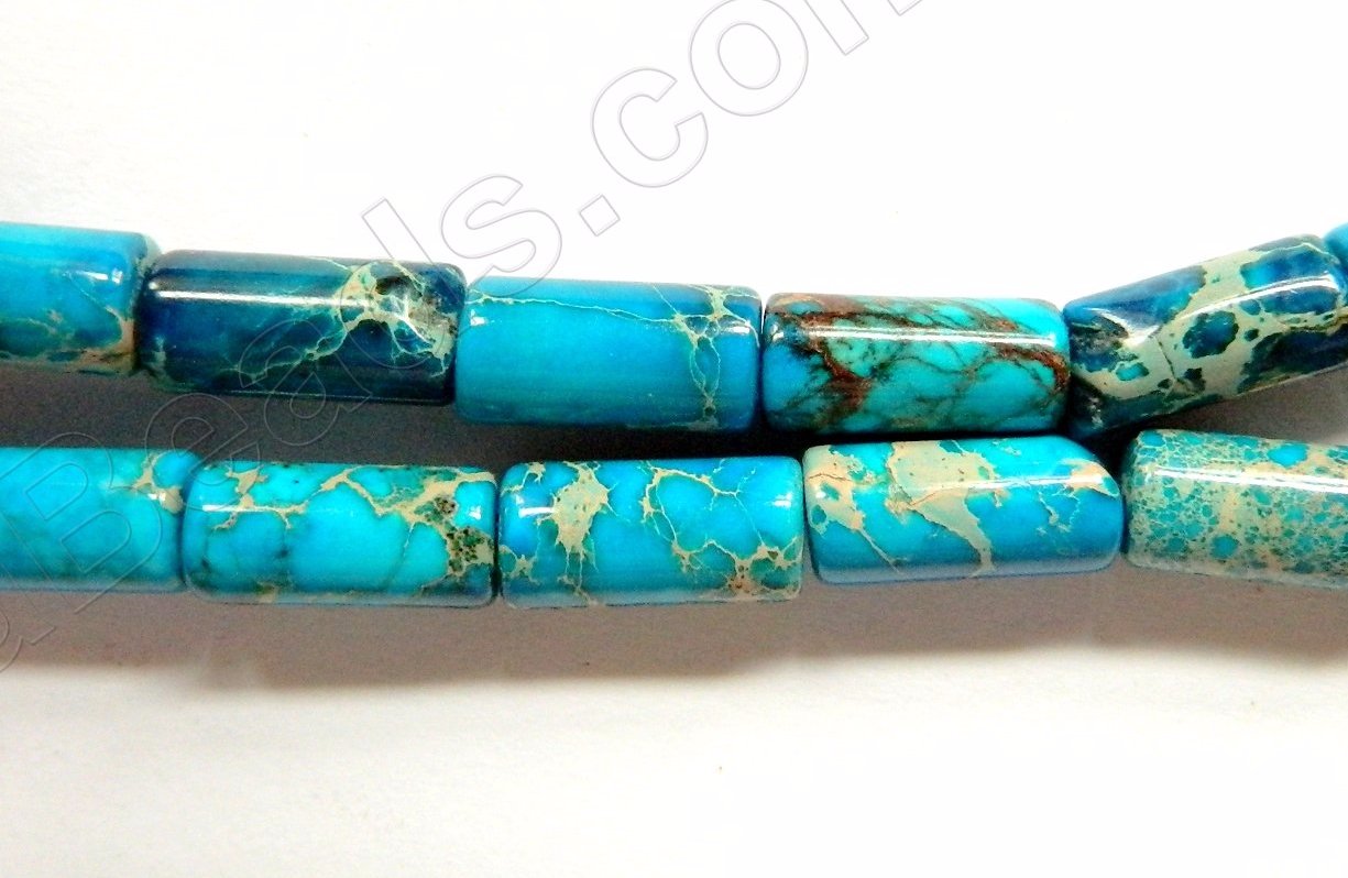 Blue Impression Jasper  -  Round Tubes  16"