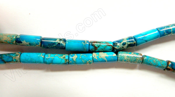 Blue Impression Jasper  -  Round Tubes  16"