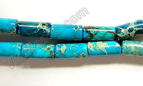 Blue Impression Jasper  -  Round Tubes  16"