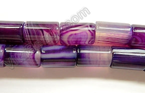 Purple Sardonix Agate   -  Round Tubes  16"