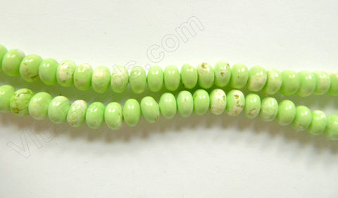 Light Olive Turquoise  -  Smooth Rondels  16"     5 x 9 mm