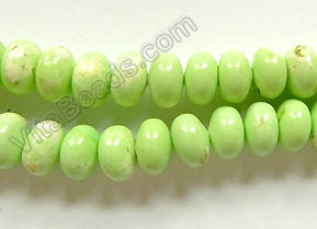 Light Olive Turquoise  -  Smooth Rondels  16"     5 x 9 mm