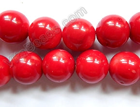 Bamboo Coral  -  Big Smooth Round Beads 16"