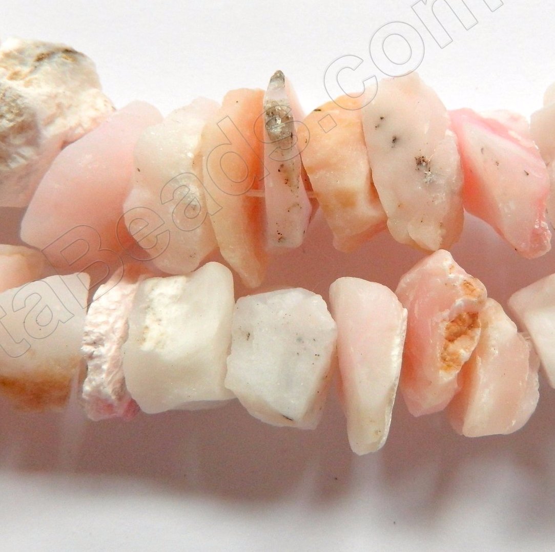Pink Opal A  -  Rough Chunk Nuggets  16"      20 - 25 mm