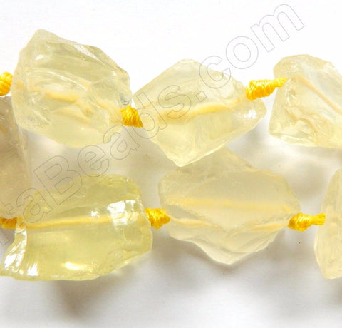 Light Lemon Crystal AA  - Graduated Rough Tumble Strand 16"