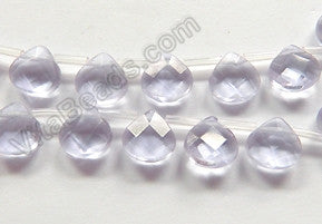 Light Purple Crystal Quartz -  10mm Faceted Flat Briolette 16"