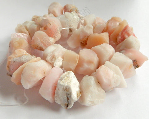 Pink Opal A  -  Rough Chunk Nuggets  16"      20 - 25 mm