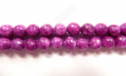 Purple Violet Candy Jade  -  Faceted Round  16"