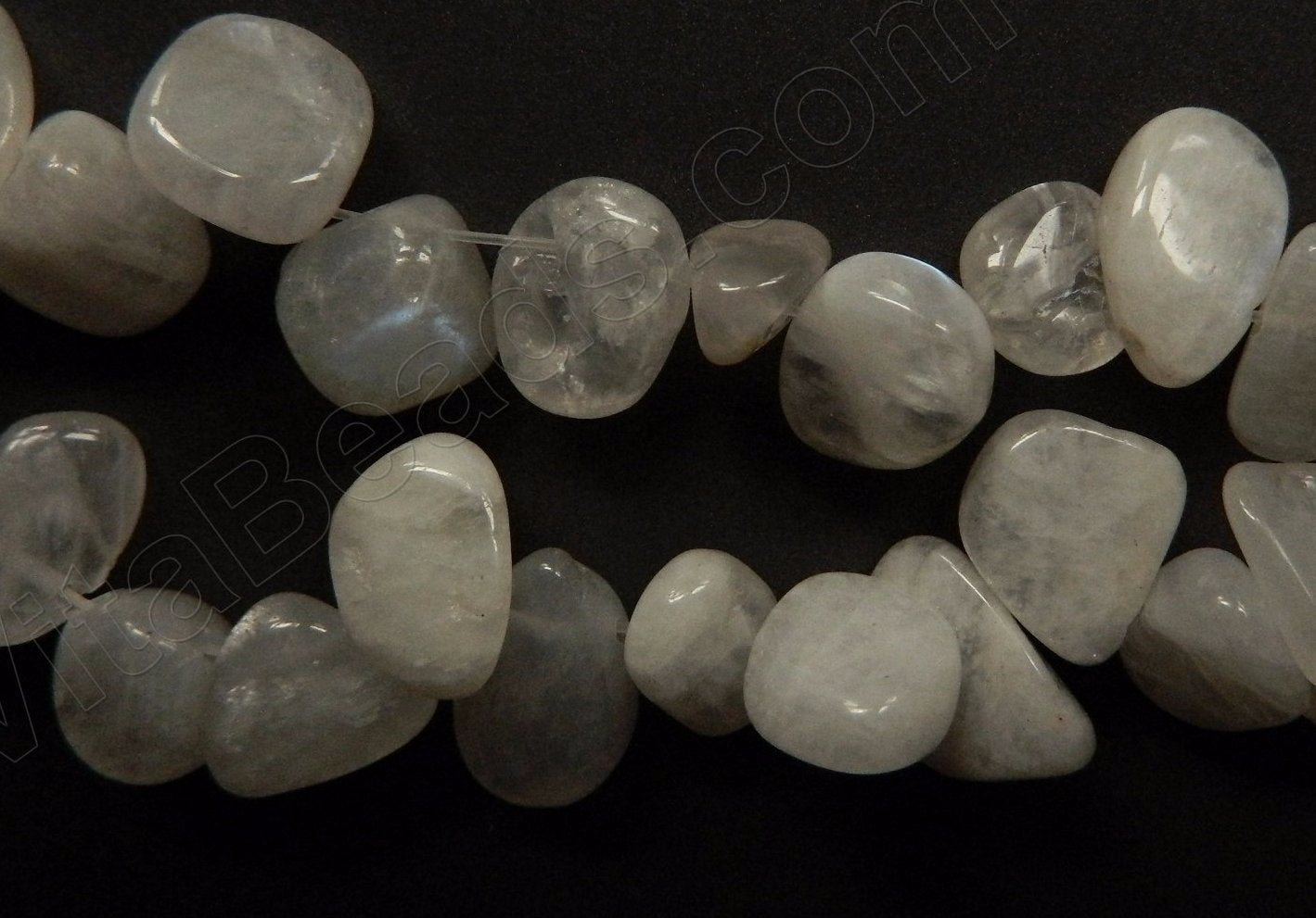 Rainbow Moonstone  -  Smooth Drop Nuggets 16"