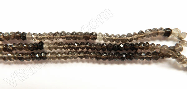 Multi Smoky Topaz  -  Faceted Button  14.5"    5mm