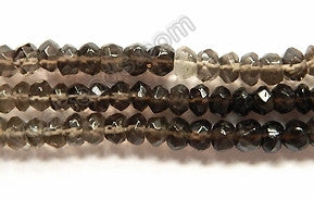 Multi Smoky Topaz  -  Faceted Button  14.5"    5mm