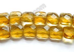 Amber Crystal Qtz (Synthetic)  -  Faceted Squares  16"