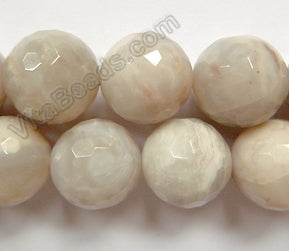 White Crazy Lace Agate A  -  Faceted Round   15"
