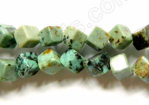Africa Turquoise  -  Di-drilled Cubes 16"