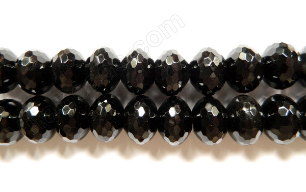 Black Onyx AA  -   Faceted Rondel  16"