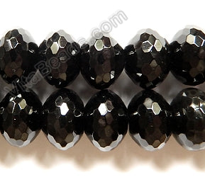 Black Onyx AA  -   Faceted Rondel  16"