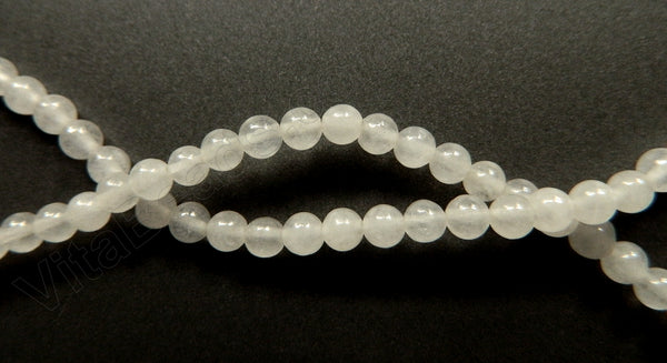 White Agate  -  Smooth Round Beads 16"
