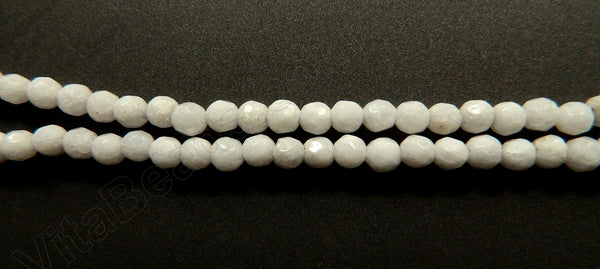 White Ghost Jade  -  Faceted Round  15"