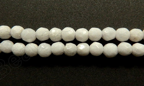 White Ghost Jade  -  Faceted Round  15"