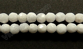 White Ghost Jade  -  Faceted Round  15"