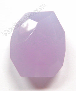 Faceted Nugget Pendant - Purple Chalcedony Qtz