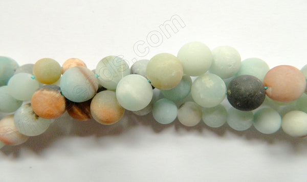 Frosted Golden Amazonite  -  Smooth Round  16"