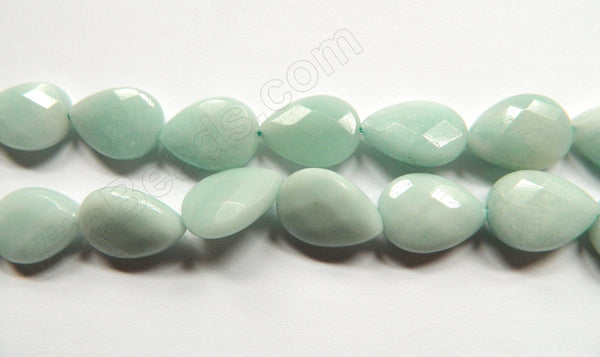 Amazonite A  -  Faceted Pears, Faceted Puff Drops  16"