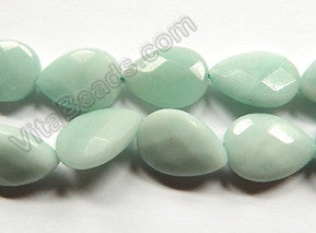 Amazonite A  -  Faceted Pears, Faceted Puff Drops  16"