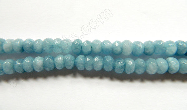 Blue Aquamarine Quartz  -  Faceted Rondell 16"