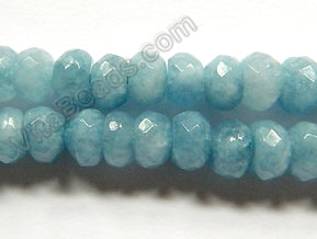 Blue Aquamarine Quartz  -  Faceted Rondell 16"