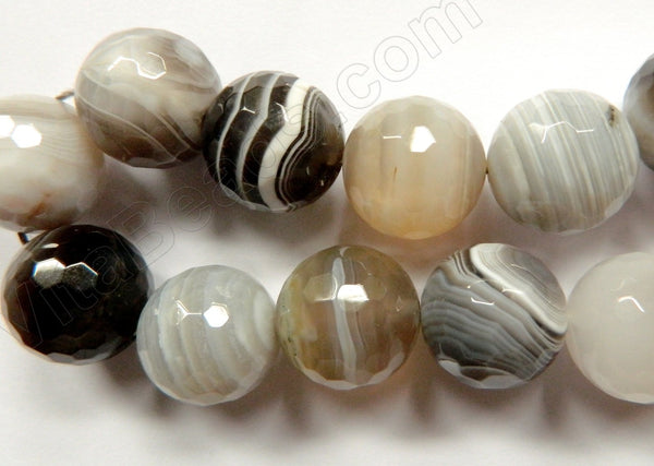 Botswana Agate Light  -  Faceted Round   16"