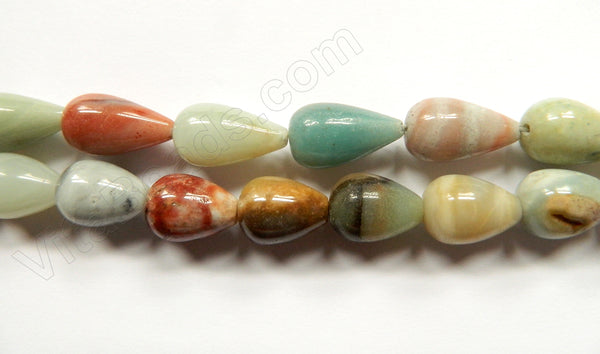 Golden Amazonite A  -  Smooth Drops  16"