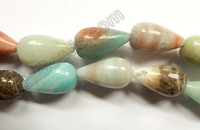 Golden Amazonite A  -  Smooth Drops  16"