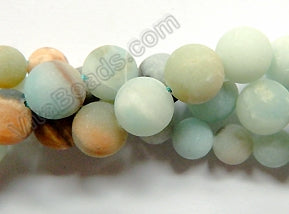 Frosted Golden Amazonite  -  Smooth Round  16"