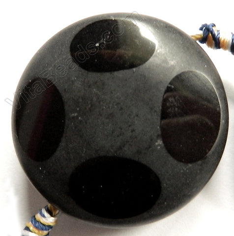 Pendant - Smooth Round - Matte Black Onyx w/ 4 Eye