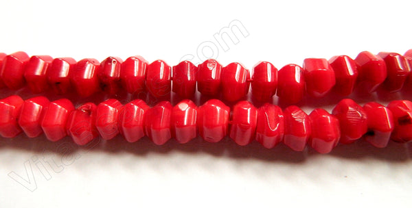 Bamboo Coral -  Thin Lantern Beads 16"