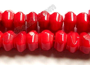 Bamboo Coral -  Thin Lantern Beads 16"