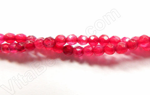 Fuchsia Agate Dark  -  Faceted Round   15"