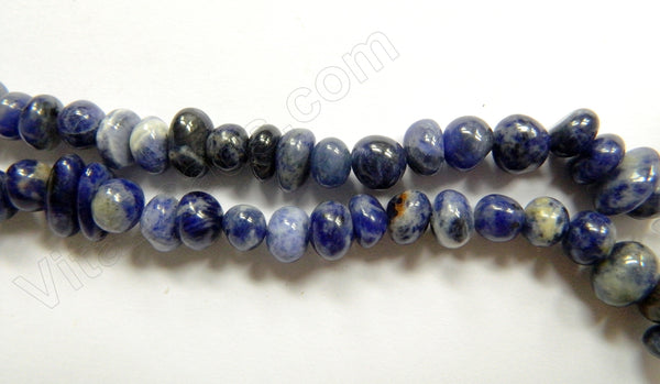 Sodalite A  -  Smooth Center Drilled Nuggets  16"