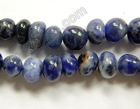 Sodalite A  -  Smooth Center Drilled Nuggets  16"