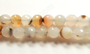 Natural Warm Agate  -  Faceted Round  16"