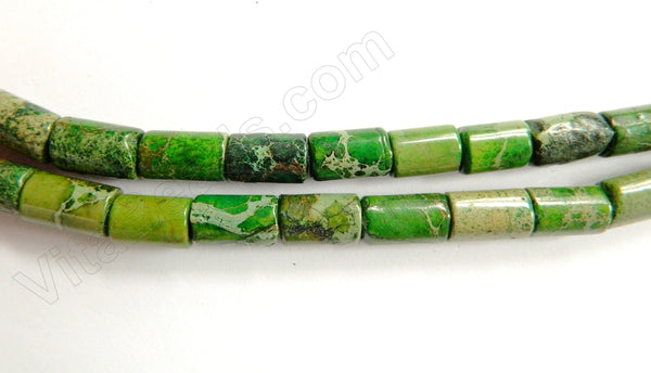 Green Impression Jasper  -  Round Tubes  16"