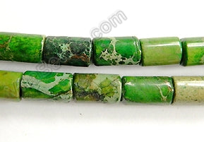 Green Impression Jasper  -  Round Tubes  16"