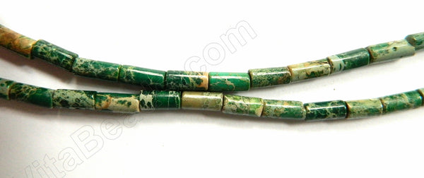 Green Impression Jasper  -  Round Tubes  16"