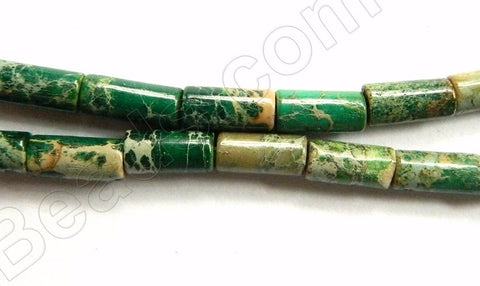 Green Impression Jasper  -  Round Tubes  16"