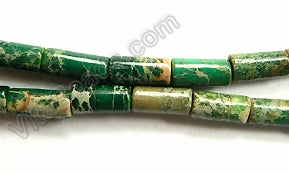 Green Impression Jasper  -  Round Tubes  16"